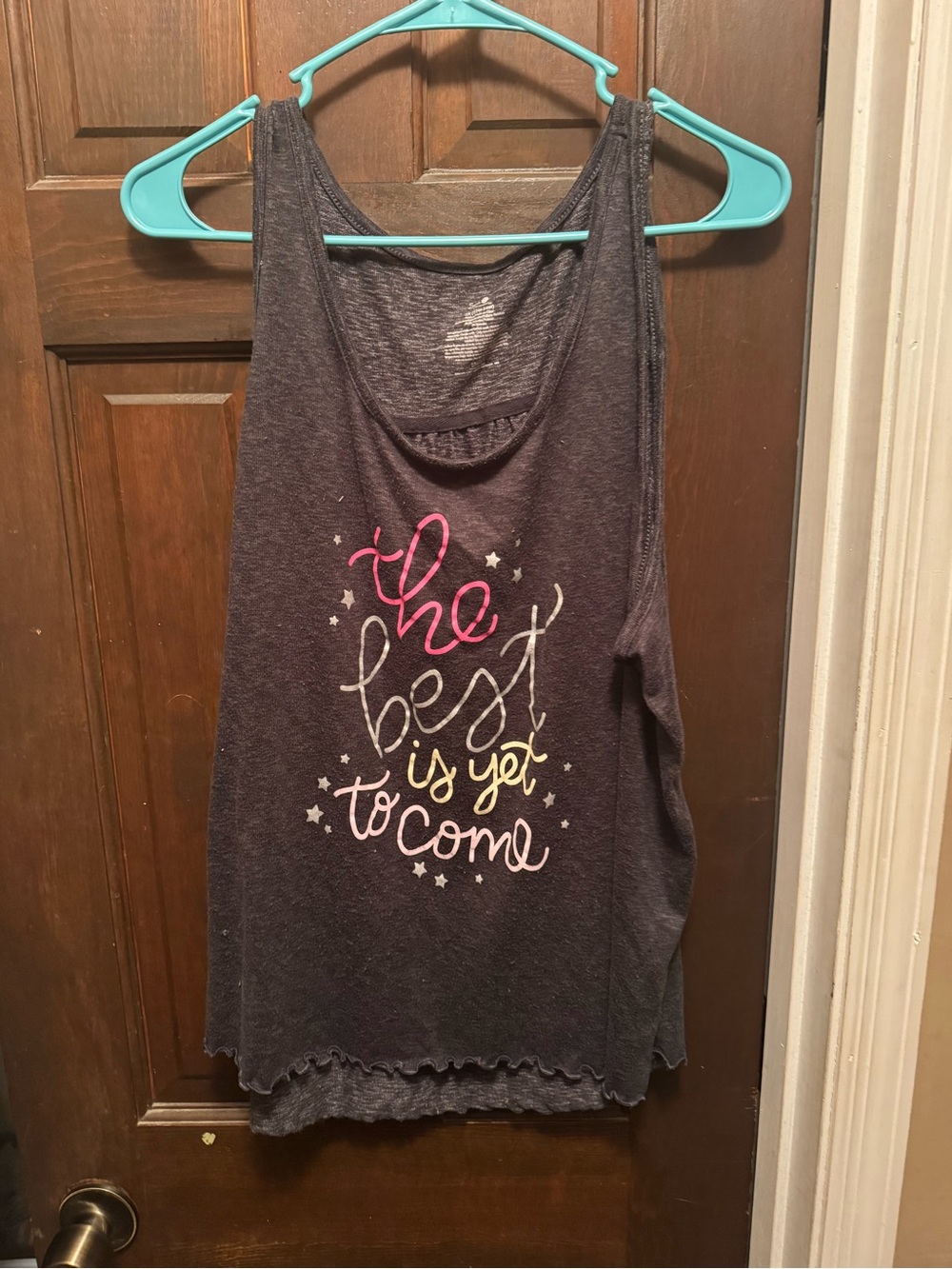 Women's 3X Charcoal Graphic Tank Top - 'The Best Is Yet To Come'